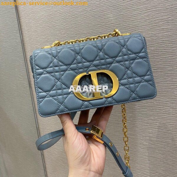 Replica Dior Small Caro Bag Soft Cannage Calfskin M9241 Cloud Blue 2