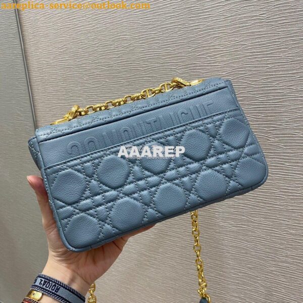 Replica Dior Small Caro Bag Soft Cannage Calfskin M9241 Cloud Blue 5