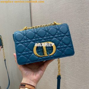 Replica Dior Small Caro Bag Soft Cannage Calfskin M9241 Ocean Blue