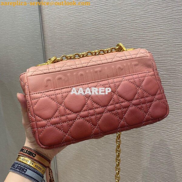 Replica Dior Small Caro Bag Soft Cannage Calfskin M9241 Pink Gradient 5