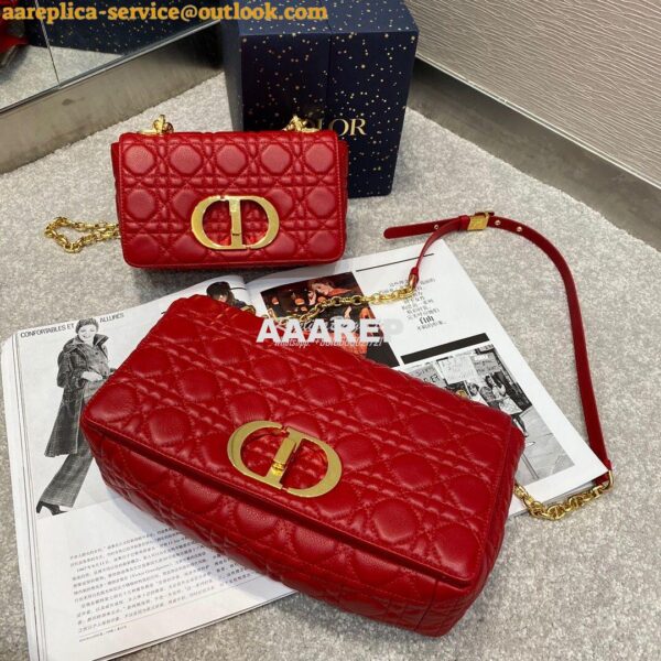 Replica Dior Small Caro Bag Soft Cannage Calfskin M9241 Red 2