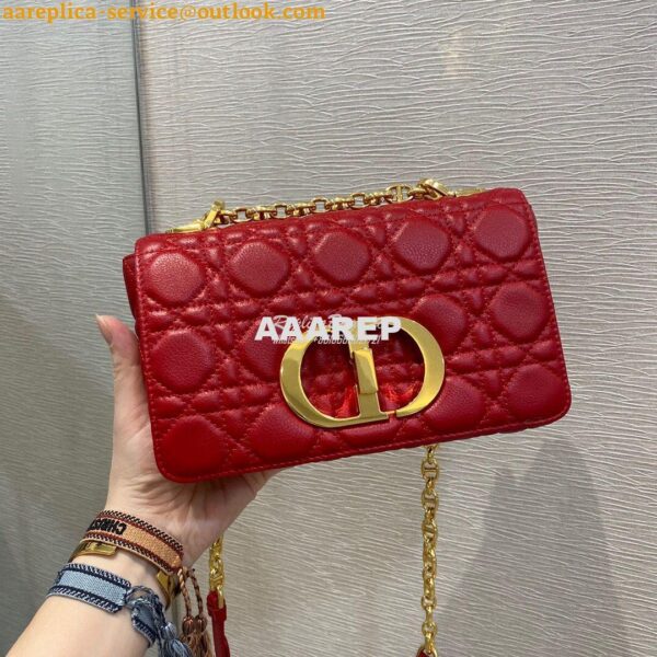 Replica Dior Small Caro Bag Soft Cannage Calfskin M9241 Red 3