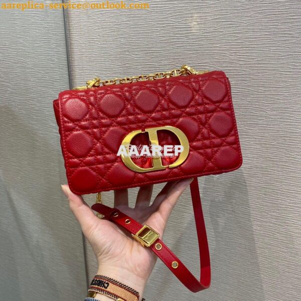 Replica Dior Small Caro Bag Soft Cannage Calfskin M9241 Red 4