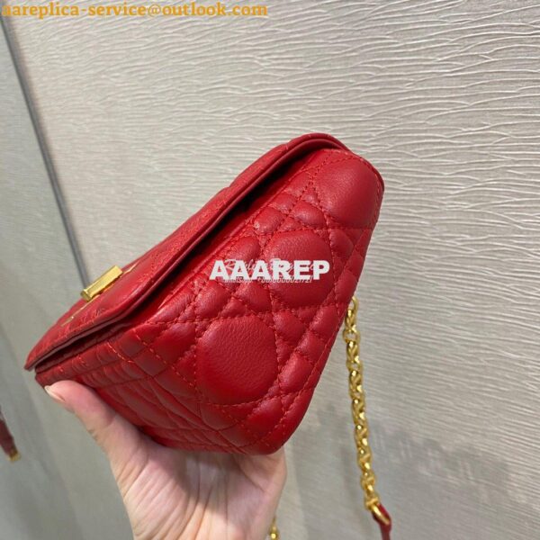 Replica Dior Small Caro Bag Soft Cannage Calfskin M9241 Red 6