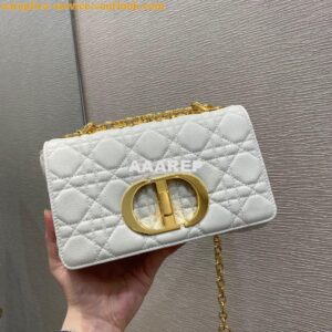 Replica Dior Small Caro Bag Soft Cannage Calfskin M9241 White