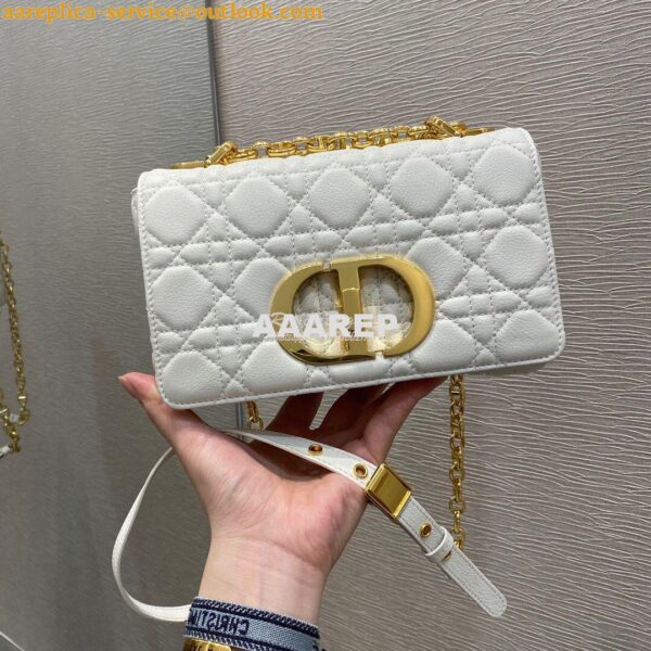 Replica Dior Small Caro Bag Soft Cannage Calfskin M9241 White 2