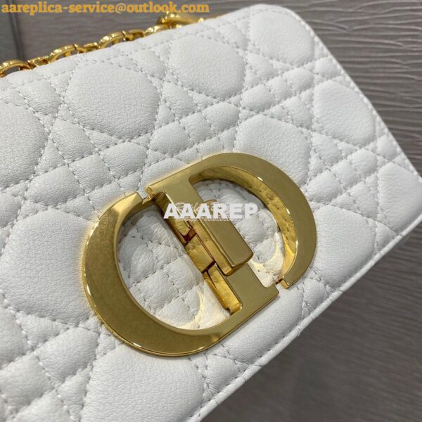 Replica Dior Small Caro Bag Soft Cannage Calfskin M9241 White 3