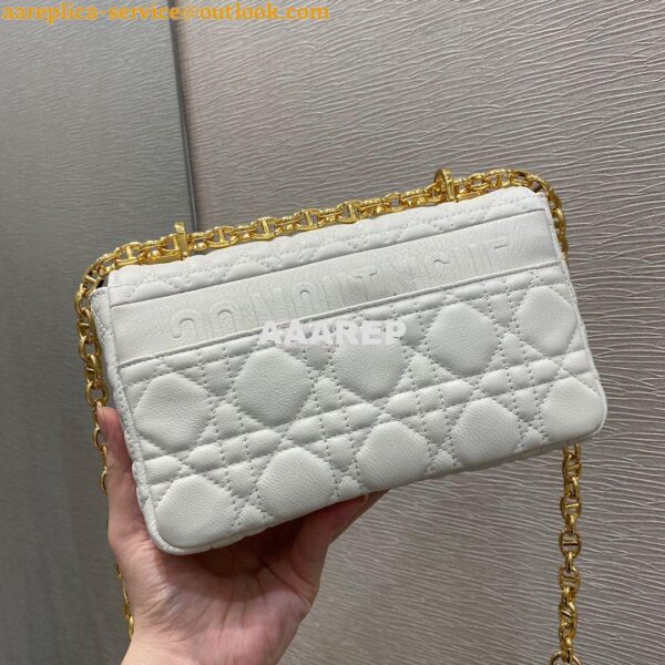 Replica Dior Small Caro Bag Soft Cannage Calfskin M9241 White 5