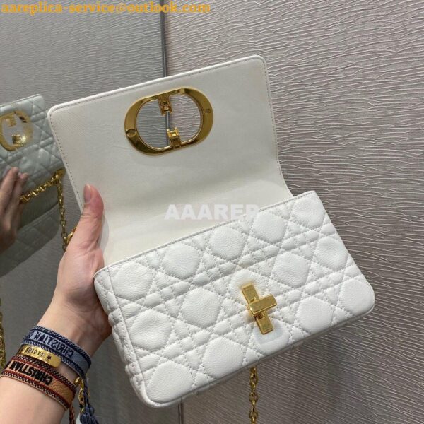 Replica Dior Small Caro Bag Soft Cannage Calfskin M9241 White 6