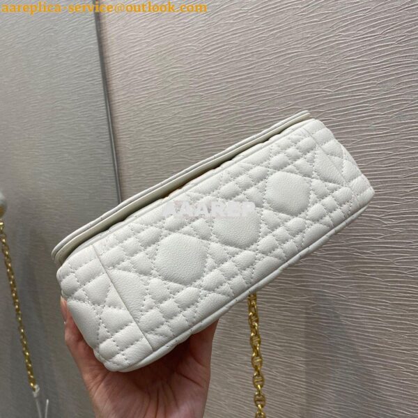 Replica Dior Small Caro Bag Soft Cannage Calfskin M9241 White 9