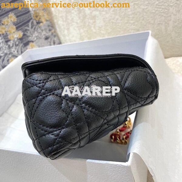 Replica Dior Small Dioramour Caro Bag Black Cannage Calfskin with Hear 4