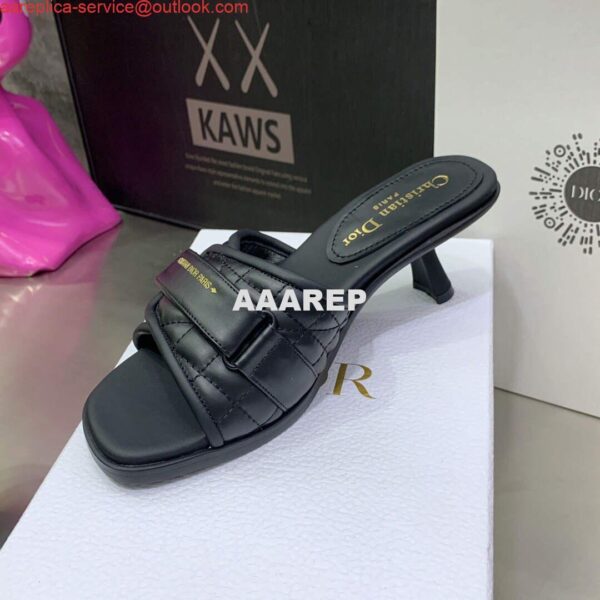 Replica Dior Women's Shoes evolution heeled slide KCQ731CQC Black 7