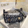 Replica Dior Small DiorCamp Bag Black and White Smooth Calfskin M1243