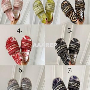 Replica Dior Dway Slide Embroidered Cotton KCQ550 ii 2