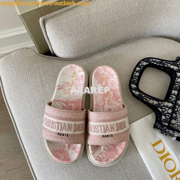 Replica Dior Dway Slide Embroidered Cotton KCQ550 ii 3