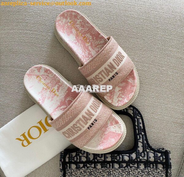 Replica Dior Dway Slide Embroidered Cotton KCQ550 ii 4