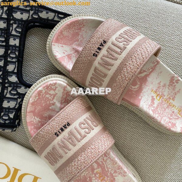Replica Dior Dway Slide Embroidered Cotton KCQ550 ii 7