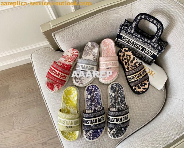 Replica Dior Dway Slide Embroidered Cotton KCQ550 ii 3