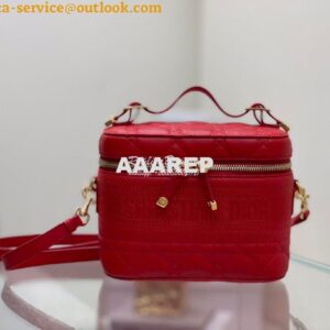 Replica Dior Small Diortravel Vanity Case in Red Lambskin S5488