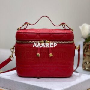 Replica Dior Small Diortravel Vanity Case in Red Lambskin S5488 2