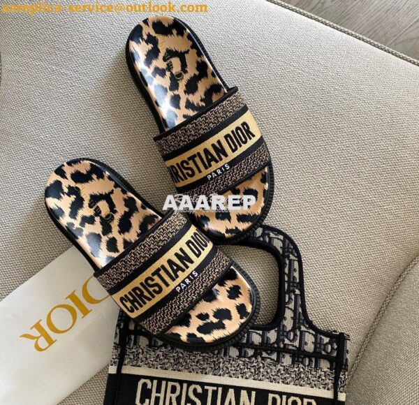 Replica Dior Dway Slide Embroidered Cotton KCQ550 ii 14