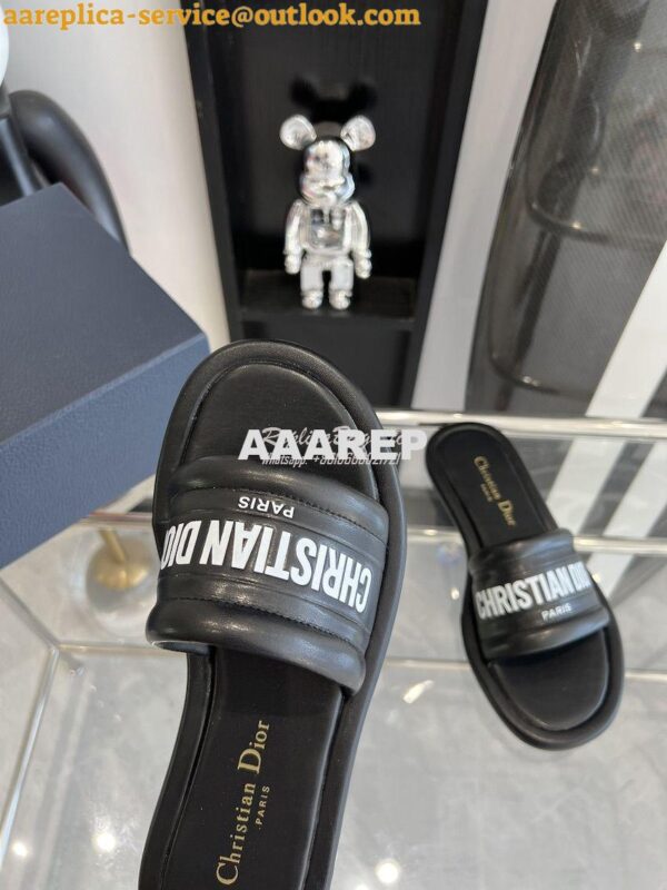 Replica Dior Every-D Slide Embossed Lambskin KCQ861 Black 4