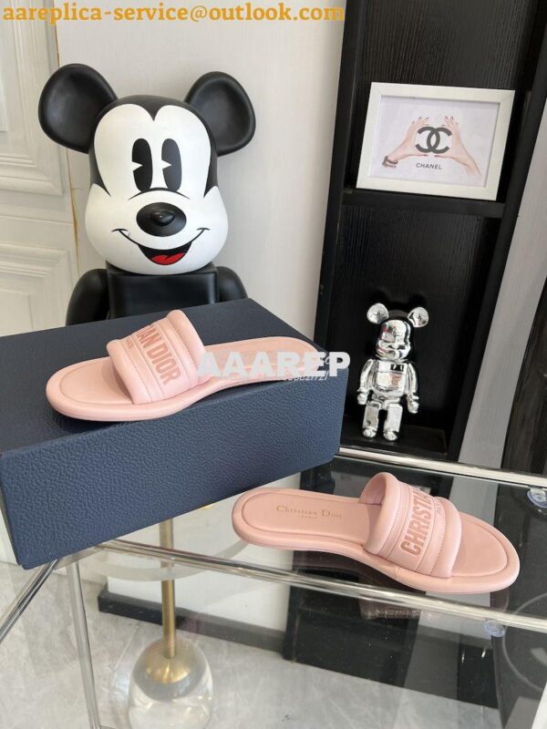 Replica Dior Every-D Slide Embossed Lambskin KCQ861 Pink 4