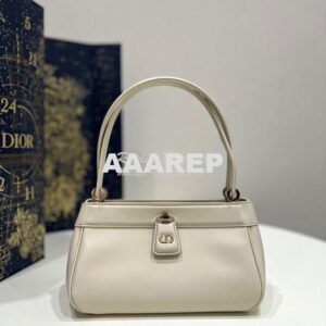 Replica Dior Small Key Bag Dusty Ivory Box Calfskin M1844