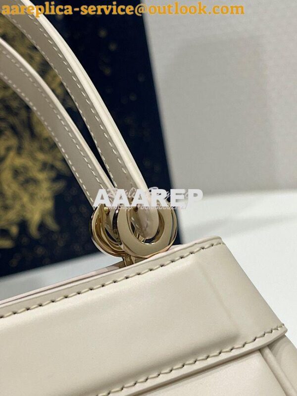 Replica Dior Small Key Bag Dusty Ivory Box Calfskin M1844 5