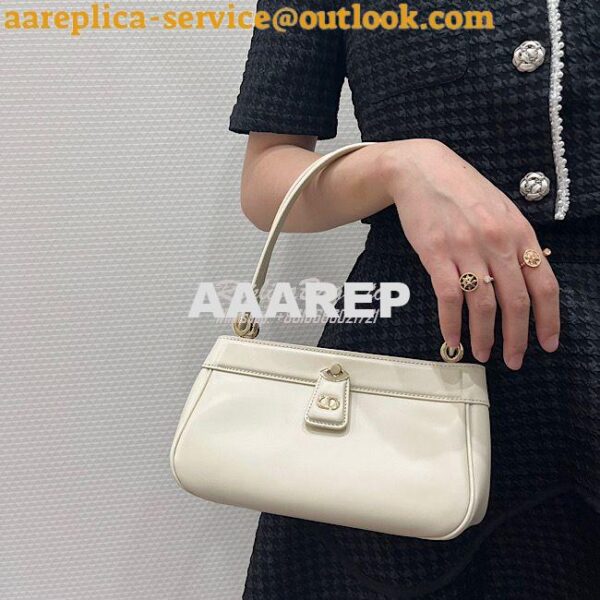 Replica Dior Small Key Bag Dusty Ivory Box Calfskin M1844 10