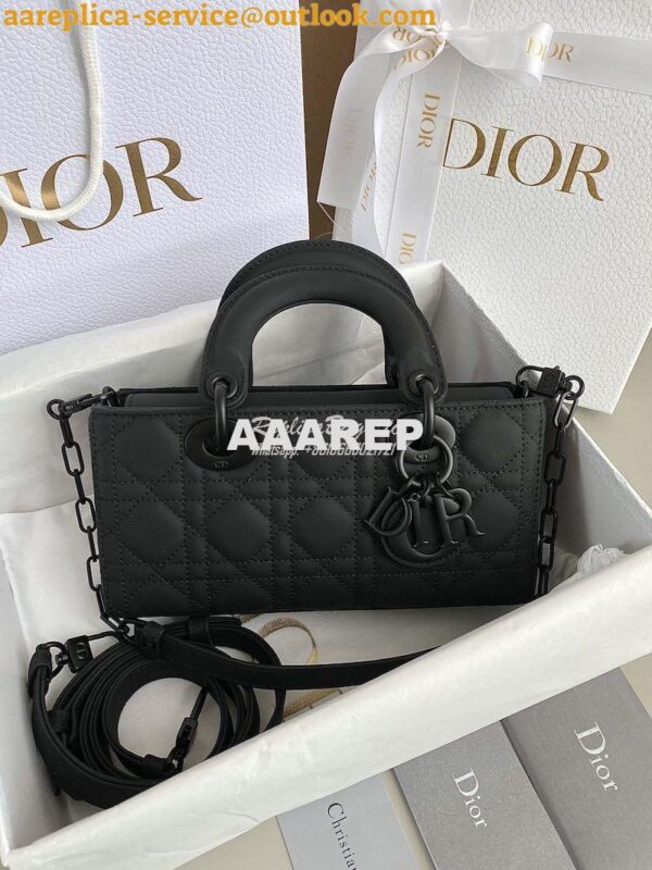 Replica Dior Small Lady D-Joy Bag Ultramatte Black Cannage Calfskin M0