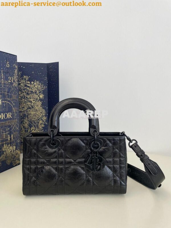 Replica Dior Small Lady D-Sire My ABCDior Bag Black Macrocannage Crink