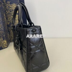 Replica Dior Small Lady D-Sire My ABCDior Bag Black Macrocannage Crink 2