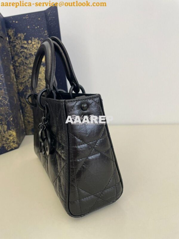 Replica Dior Small Lady D-Sire My ABCDior Bag Black Macrocannage Crink 2