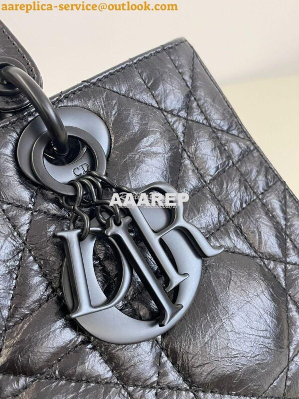 Replica Dior Small Lady D-Sire My ABCDior Bag Black Macrocannage Crink 3