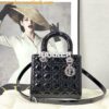 Replica Dior Small Lady Dior Bag Cannage Patent Calfskin M0531 Black w