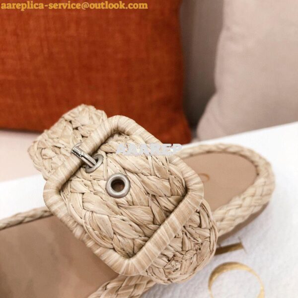 Replica Dior Ocean Slide Jute-Colored Braided Raffia KCQ515 8