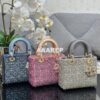 Replica Dior Small Lady Dior Bright Pink Cannage Lambskin Bag with Iri