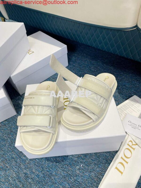 Replica Dior Women's Shoes DIO(R) Evolution Slide Quilted Cannage KCQ716CQC White 3