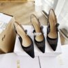 Replica Dior J'adior Slingback Pump Black Nude Embroidery KCP882 2