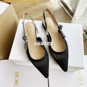 Replica Dior J'adior Slingback Pump Black Mesh Embroidery KCP882 2