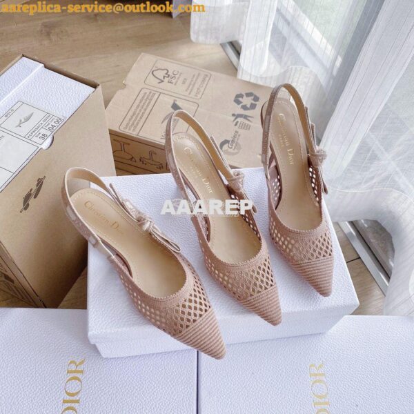 Replica Dior J'adior Slingback Pump Black Nude Embroidery KCP882 3