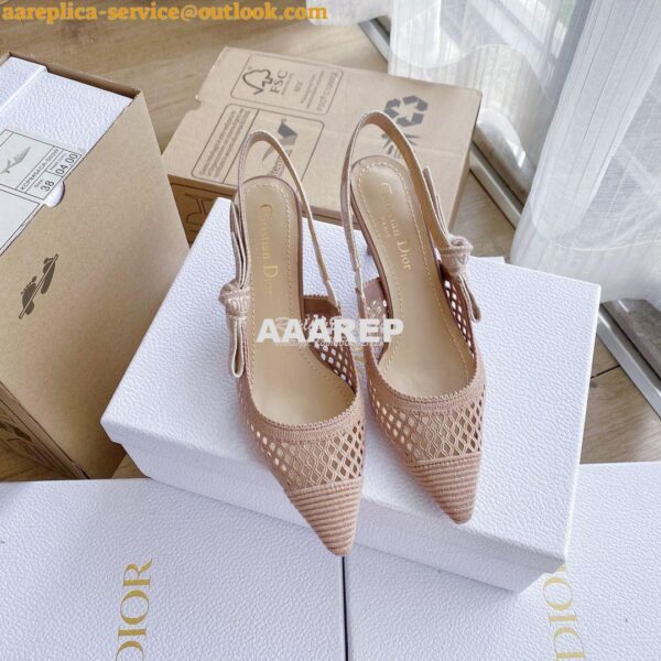 Replica Dior J'adior Slingback Pump Black Nude Embroidery KCP882 9