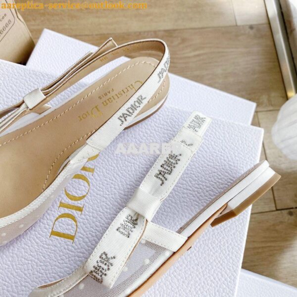 Replica Dior J'adior Slingback White Plumetis Pump KCB567 5