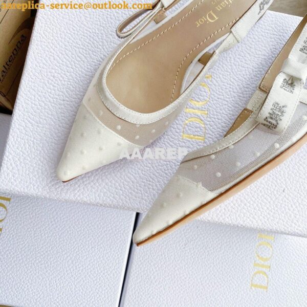 Replica Dior J'adior Slingback White Plumetis Pump KCB567 6