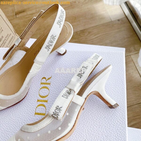 Replica Dior J'adior Slingback White Plumetis Pump KCB567 9