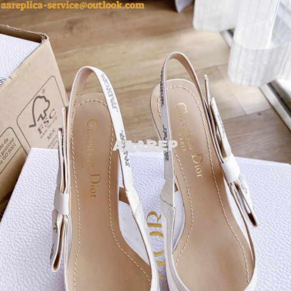 Replica Dior J'adior Slingback White Plumetis Pump KCB567 15