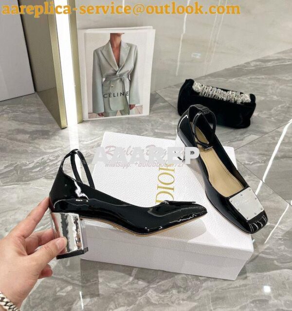 Replica Dior La Parisienne Pump Black Patent Calfskin KCP939P 4