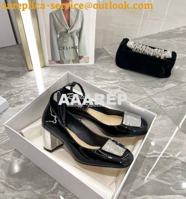 Replica Dior La Parisienne Pump Black Patent Calfskin KCP939P 6