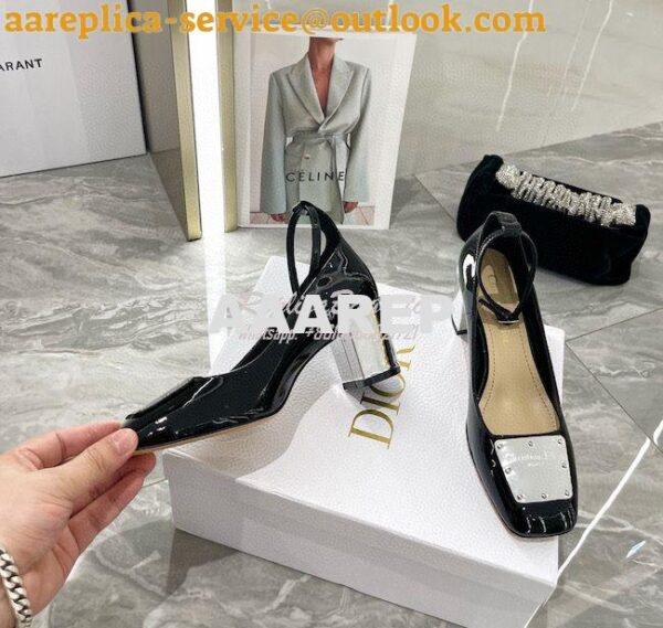 Replica Dior La Parisienne Pump Black Patent Calfskin KCP939P 7